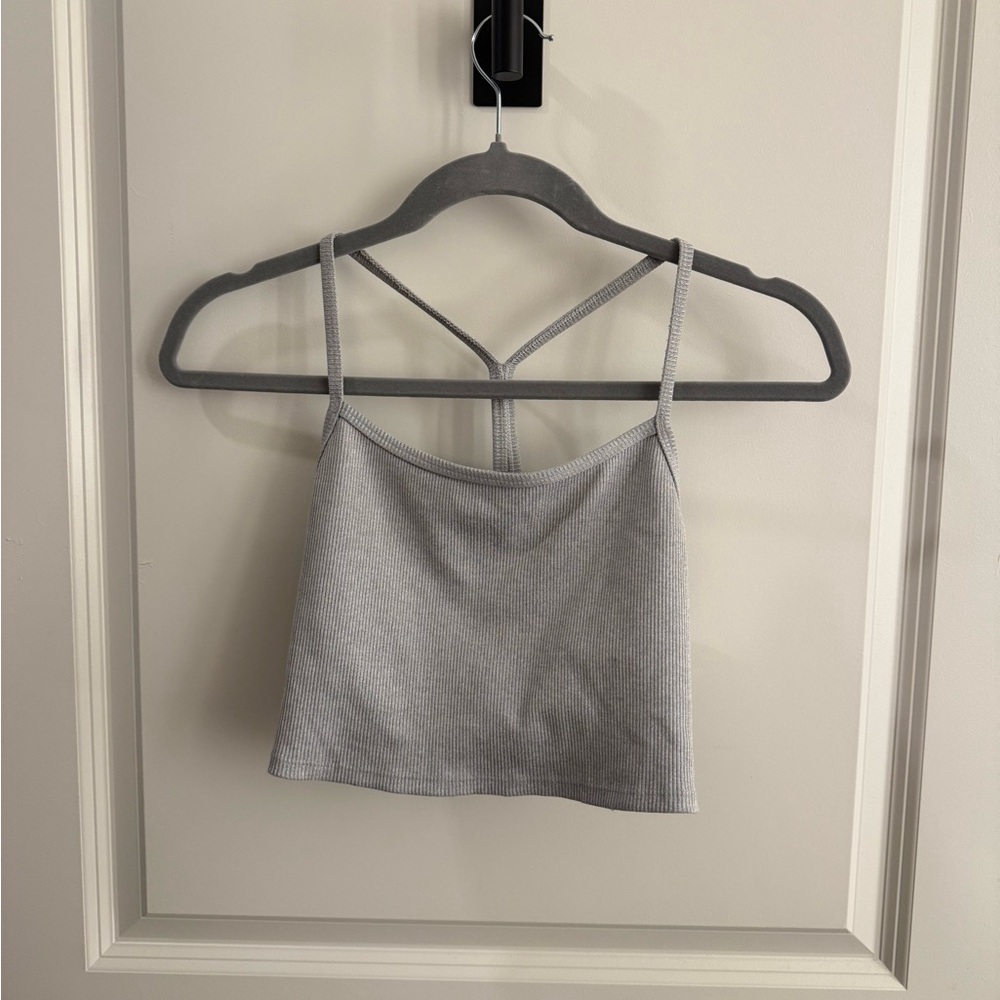 ALO Yoga Light Gray Ribbed Camisole